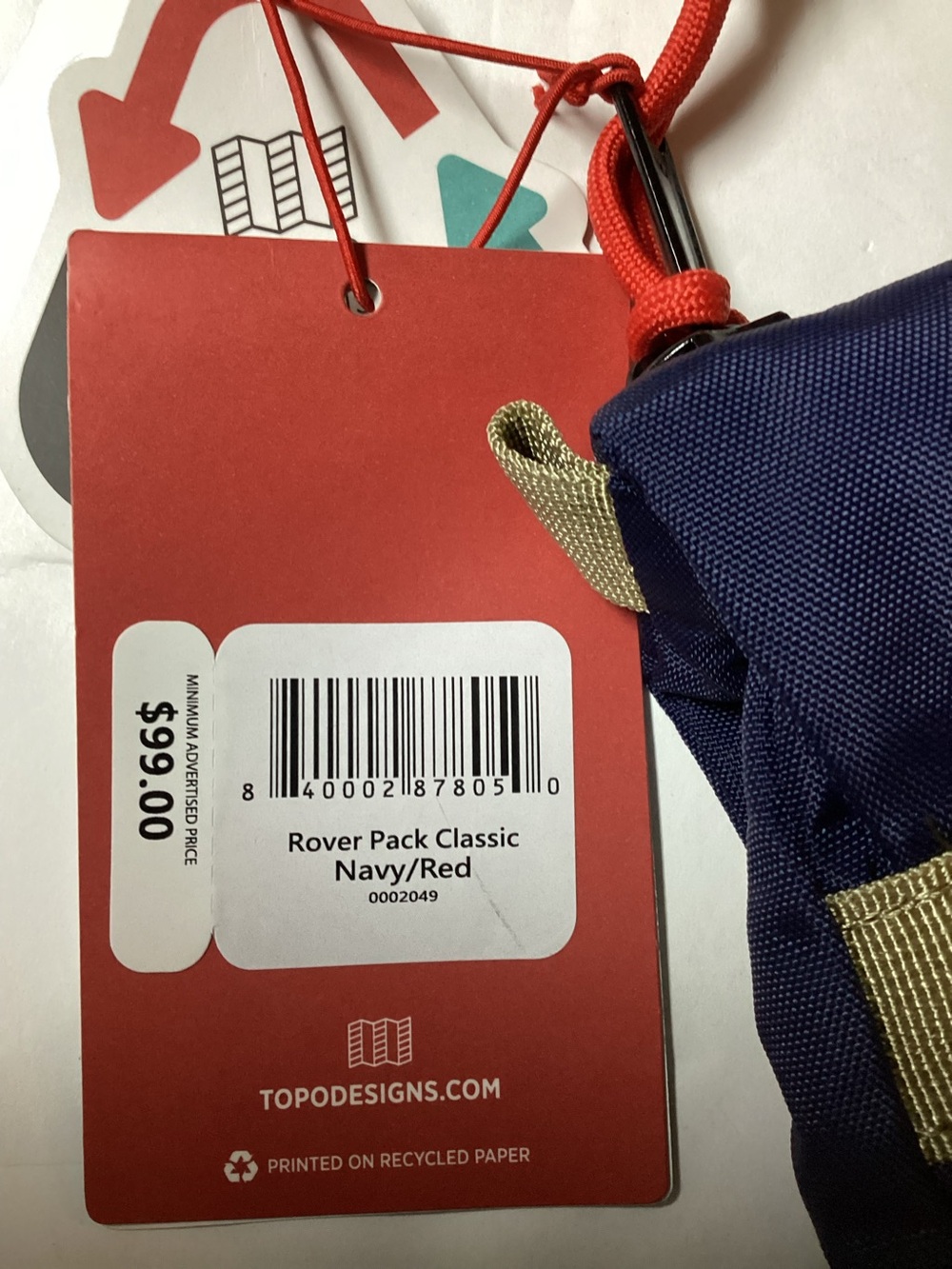 Topo Designs | Rover Pack Classic Red & Blue - Picture 3 of 7